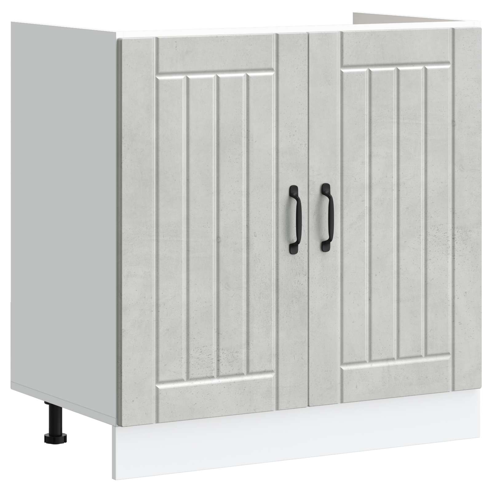 vidaXL Sink Base Cabinet Lucca 2 pcs Concrete Grey Engineered Wood 4