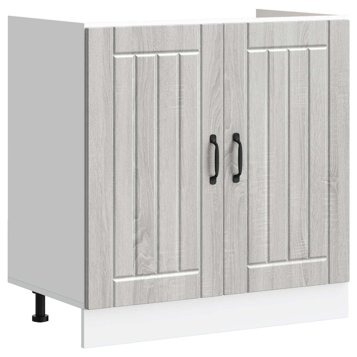 vidaXL Sink Base Cabinet Lucca 2 pcs Grey Sonoma Engineered Wood 4