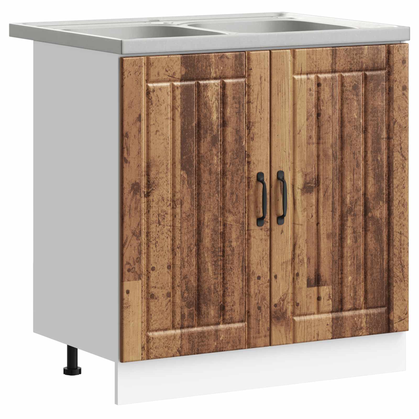 vidaXL Sink Base Cabinet Lucca 2 pcs Old Wood Engineered Wood 2