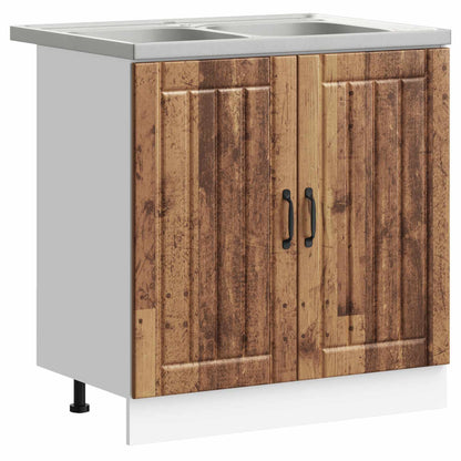 vidaXL Sink Base Cabinet Lucca 2 pcs Old Wood Engineered Wood 2