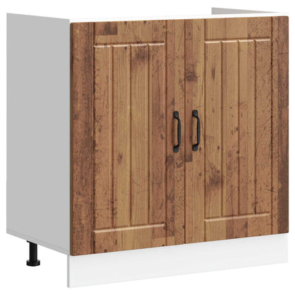 vidaXL Sink Base Cabinet Lucca 2 pcs Old Wood Engineered Wood 4