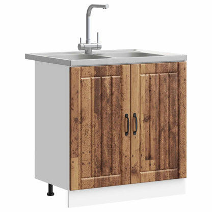 vidaXL Sink Base Cabinet Lucca 2 pcs Old Wood Engineered Wood 3