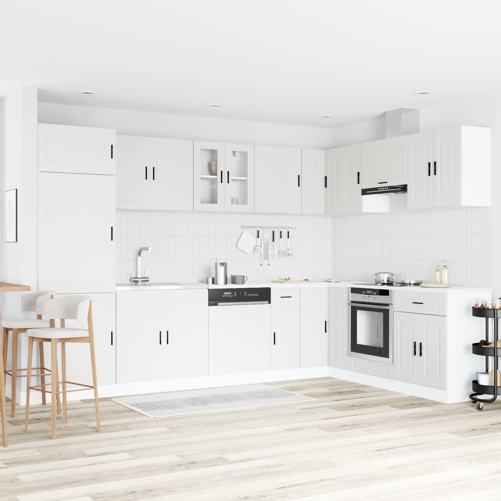 vidaXL Sink Base Cabinet Porto 2 pcs White 80 x 46 x 81.5 cm 1