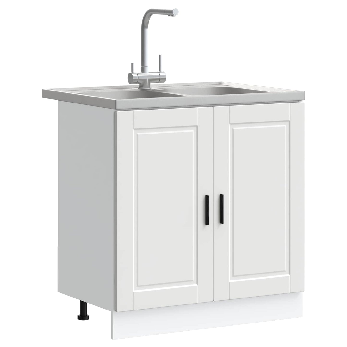 vidaXL Sink Base Cabinet Porto 2 pcs White 80 x 46 x 81.5 cm 3