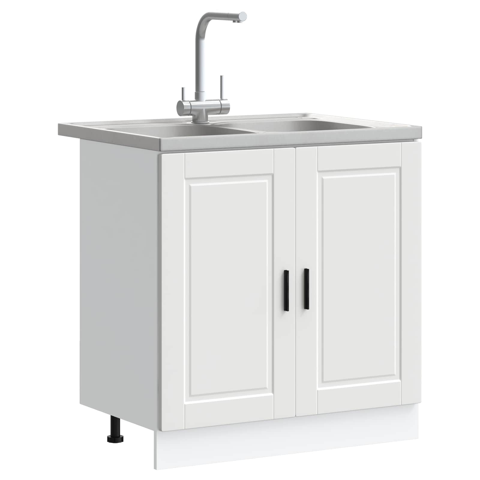 vidaXL Sink Base Cabinet Porto 2 pcs White 80 x 46 x 81.5 cm 3