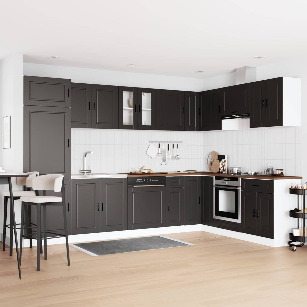 vidaXL Sink Base Cabinet Porto 2 pcs Brown 80 x 46 x 81.5 cm