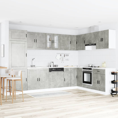 vidaXL Sink Base Cabinet Porto 2 pcs Grey 80 x 46 x 81.5 cm 1