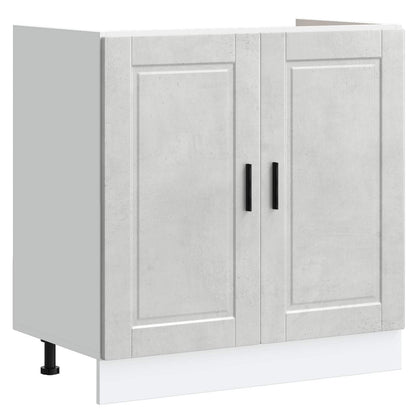 vidaXL Sink Base Cabinet Porto 2 pcs Grey 80 x 46 x 81.5 cm 4