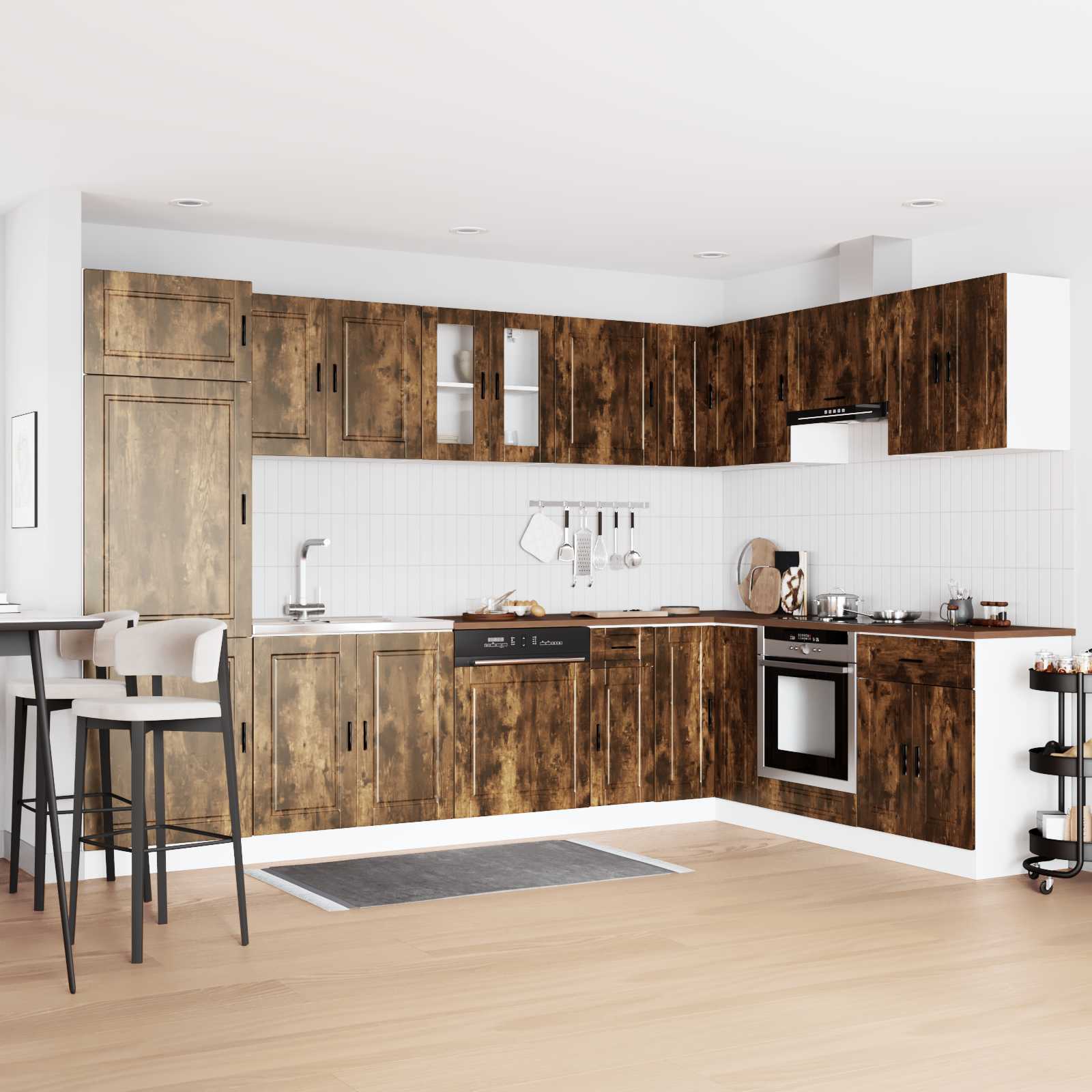 vidaXL Sink Base Cabinet Porto 2 pcs Brown 80 x 46 x 81.5 cm 1