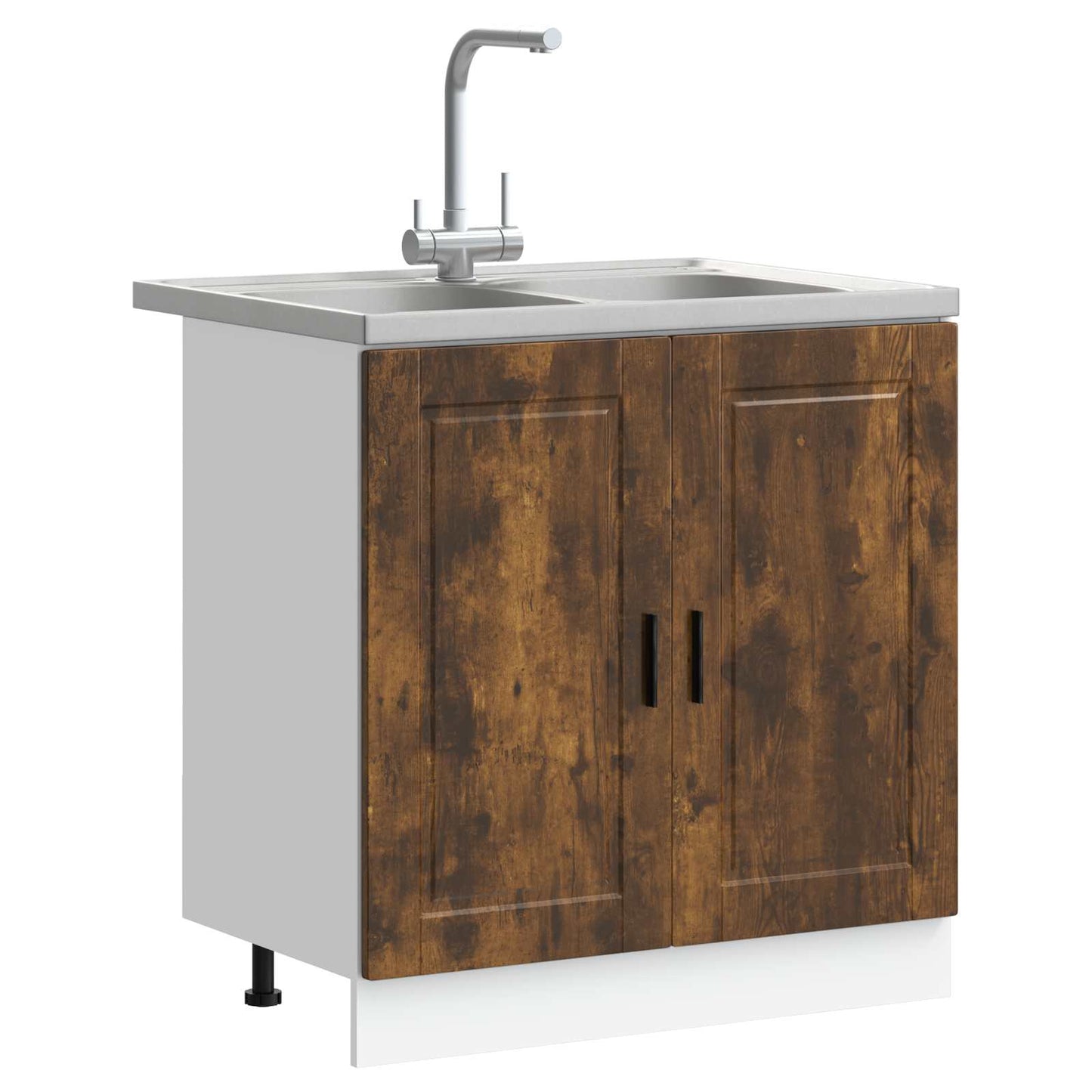 vidaXL Sink Base Cabinet Porto 2 pcs Brown 80 x 46 x 81.5 cm 3