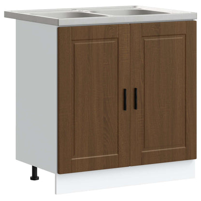 vidaXL Sink Base Cabinet Porto 2 pcs Brown 80 x 46 x 81.5 cm 2
