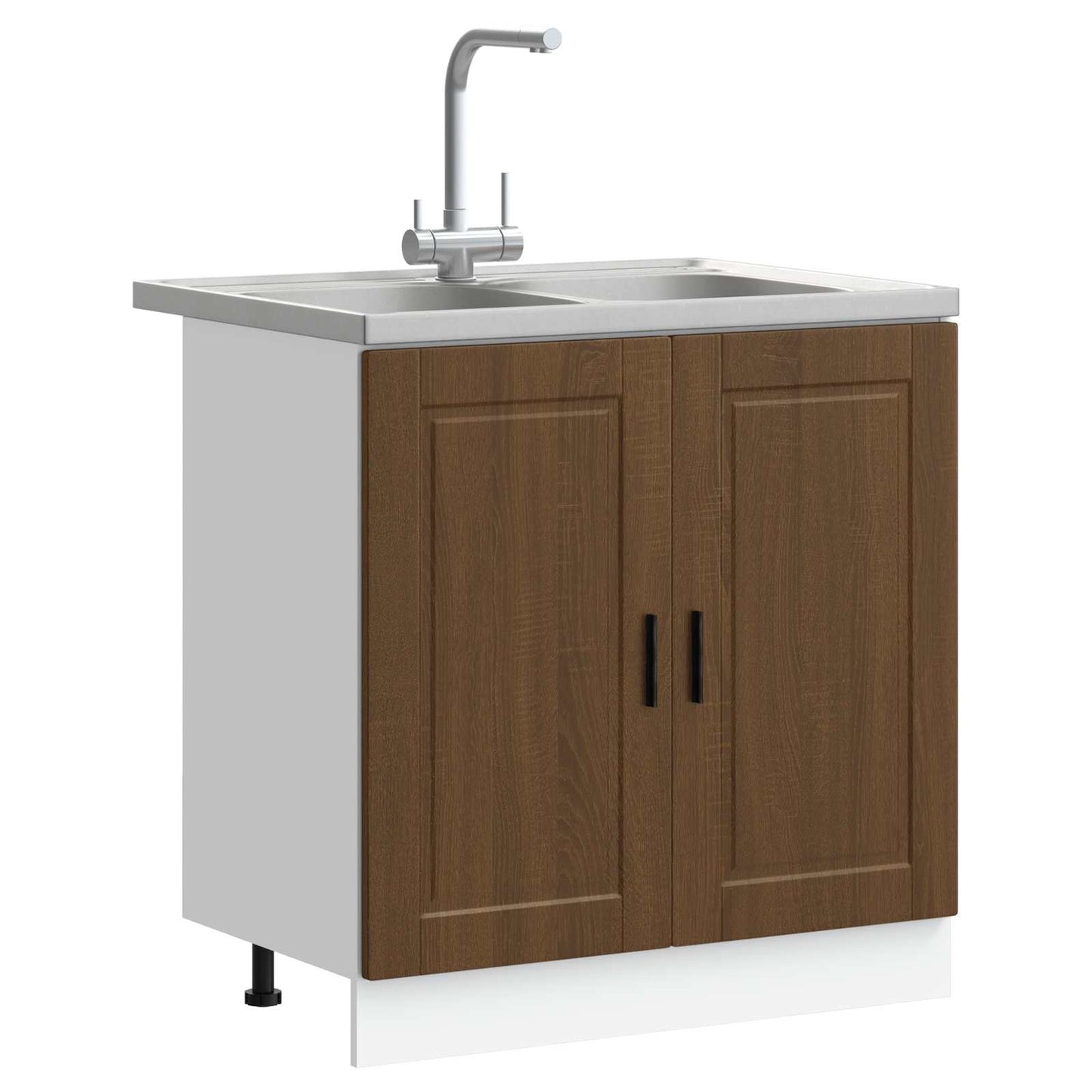 vidaXL Sink Base Cabinet Porto 2 pcs Brown 80 x 46 x 81.5 cm 3