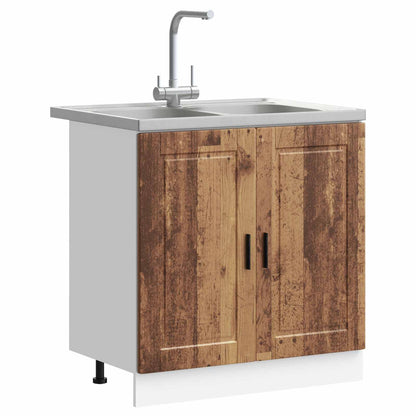 vidaXL Sink Base Cabinet Porto 2 pcs Brown 80 x 46 x 81.5 cm 3