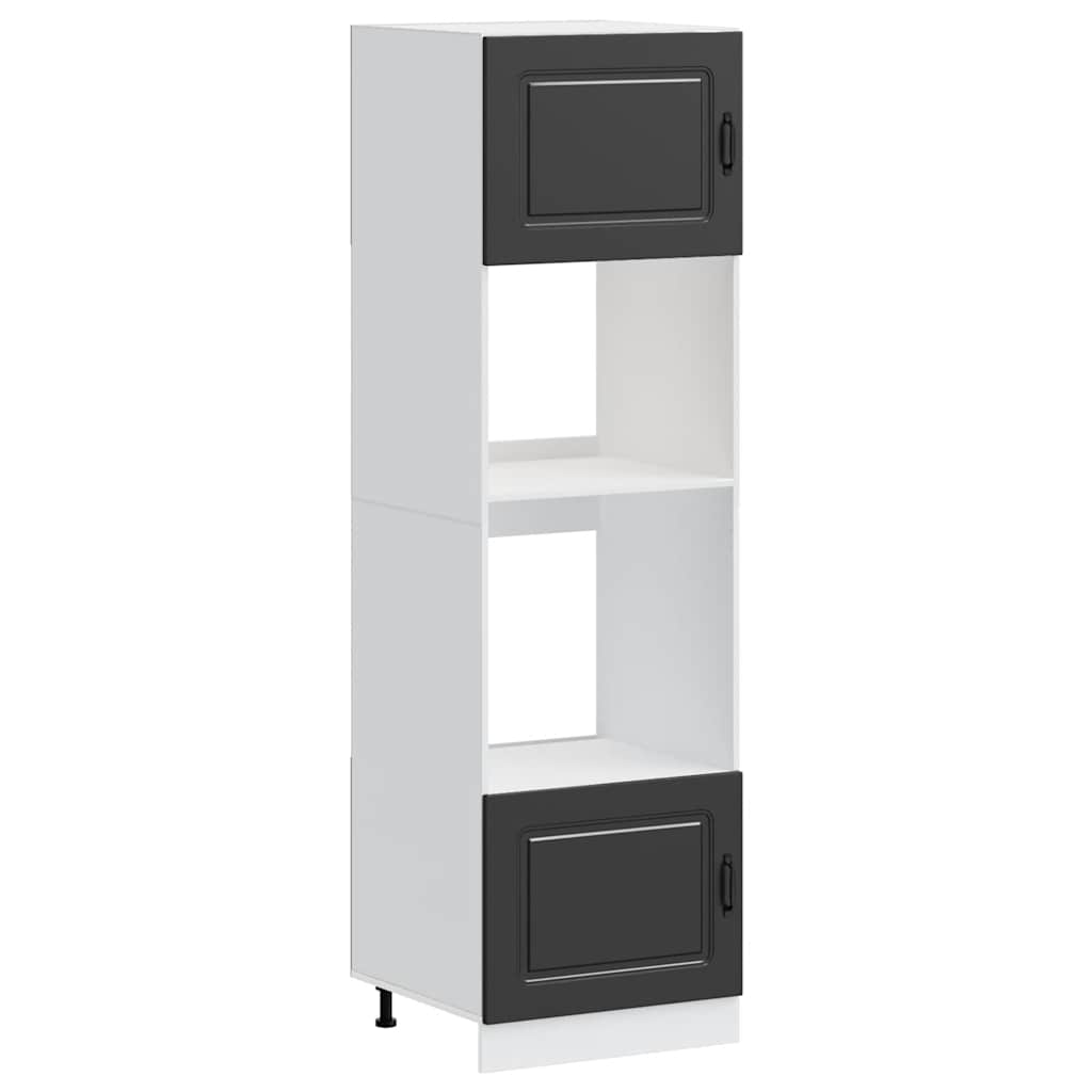 vidaXL Oven Cabinets 2 pcs Kalmar Black Engineered Wood 2