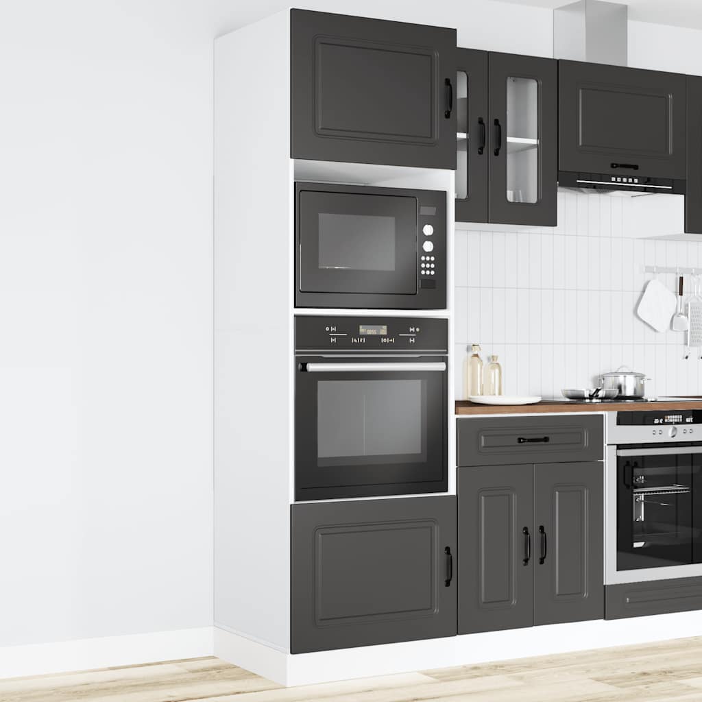 vidaXL Oven Cabinets 2 pcs Kalmar Black Engineered Wood 3