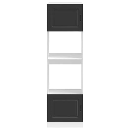 vidaXL Oven Cabinets 2 pcs Kalmar Black Engineered Wood 4