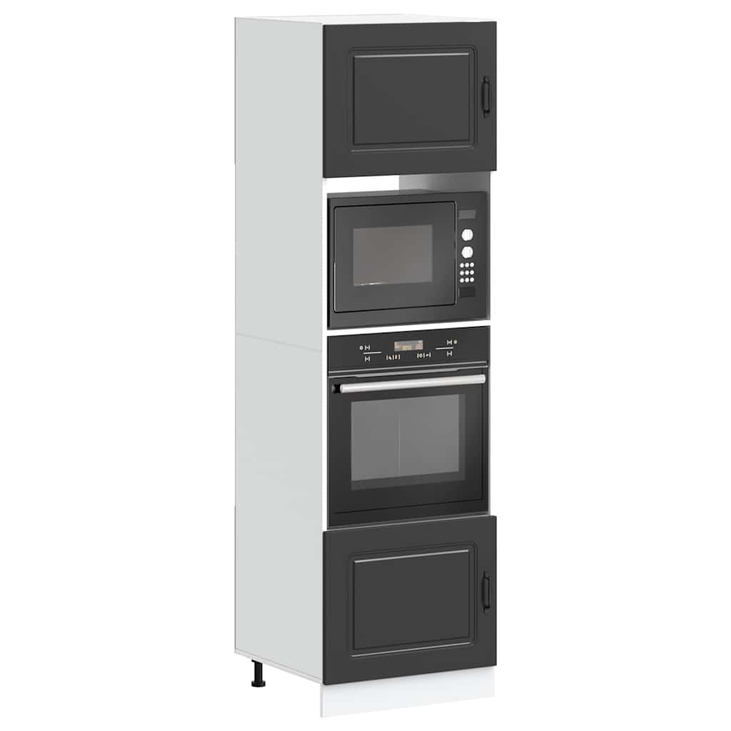 vidaXL Oven Cabinets 2 pcs Kalmar Black Engineered Wood 1