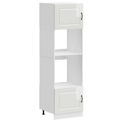 Kitchen Base Cabinet "Kalmar" Engineered Wood High gloss white 1x bottom cabinet (1 door 1 drawer) 30 cm wide 81.5 cm high–1x wall cabinet (1 door) 30 cm wide 100 cm high 1x oven cabinet 60 cm wide 207 cm high