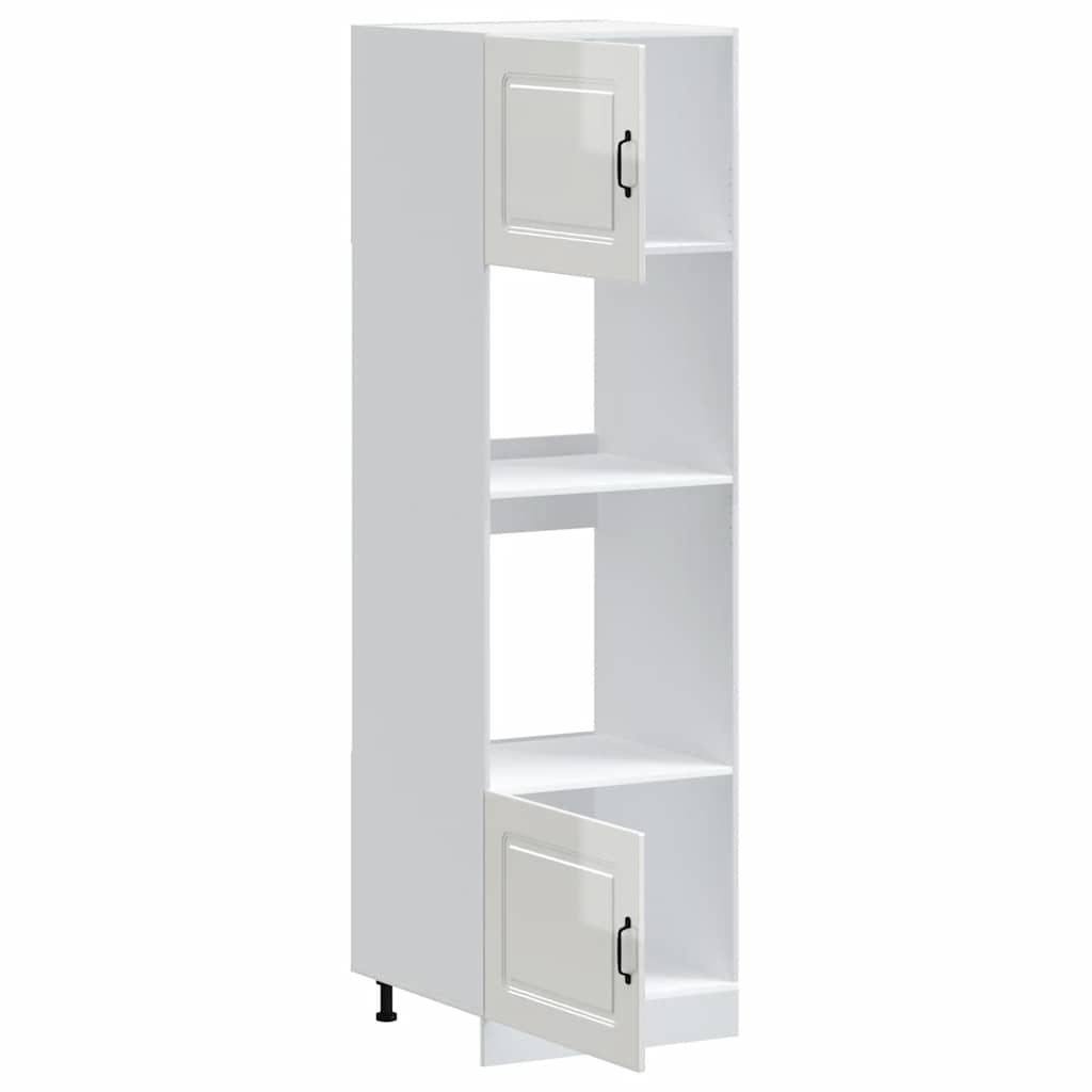 vidaXL Oven Cabinets 2 pcs "Kalmar" Gloss White Engineered Wood 5