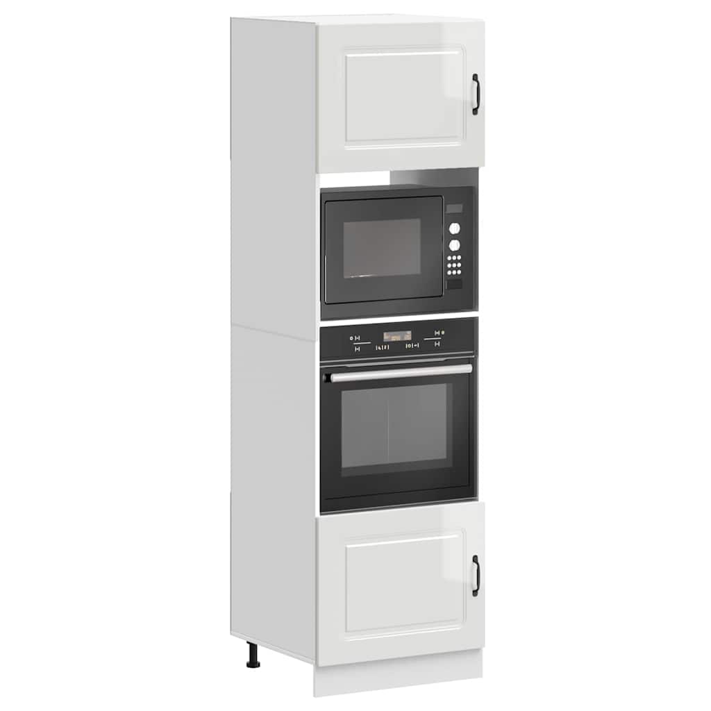 vidaXL Oven Cabinets 2 pcs "Kalmar" Gloss White Engineered Wood 1