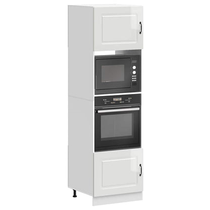 vidaXL Oven Cabinets 2 pcs "Kalmar" Gloss White Engineered Wood 1