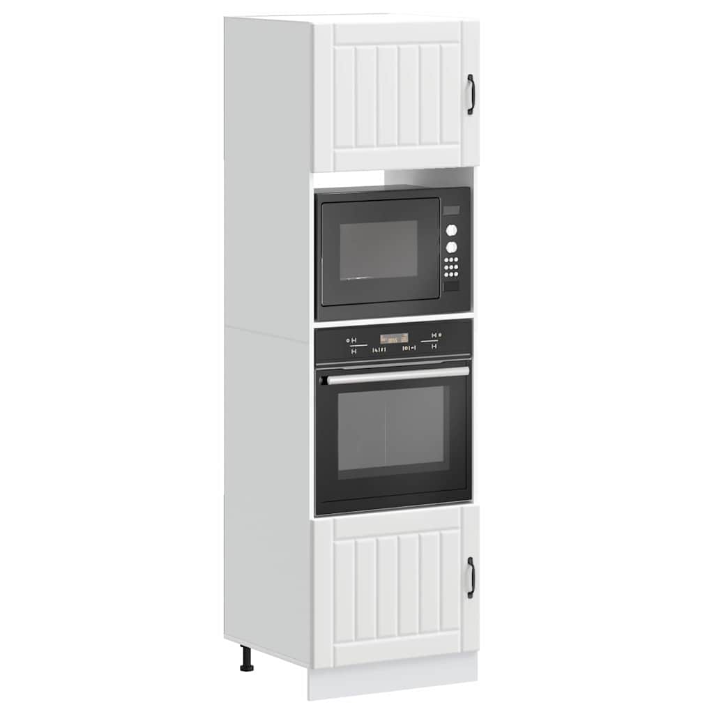 Kitchen Base Cabinet "Lucca" Engineered Wood White 1x oven cabinet 60 cm wide 207 cm high