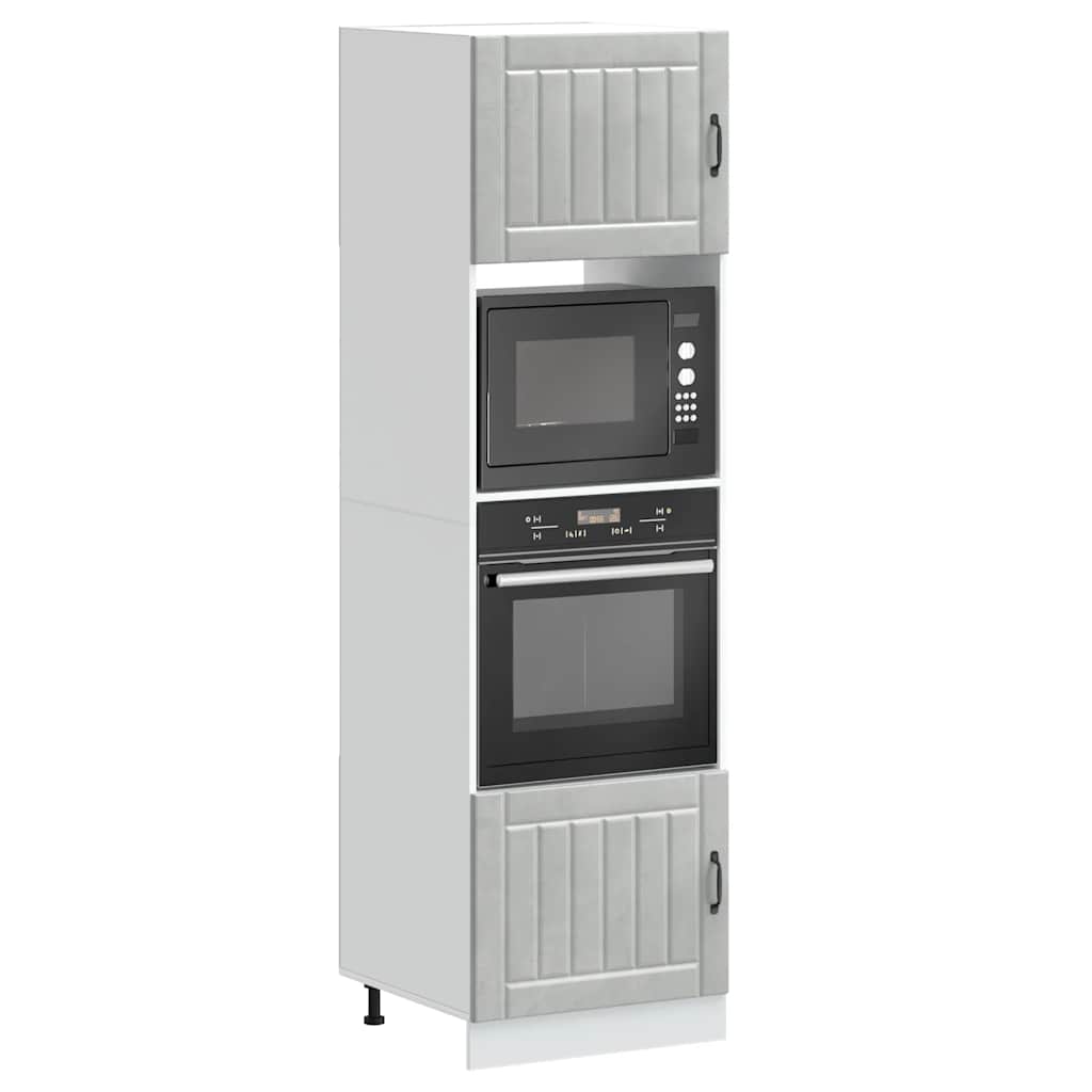 Kitchen Base Cabinet "Lucca" Engineered Wood Concrete Grey 1x oven cabinet 60 cm wide 207 cm high