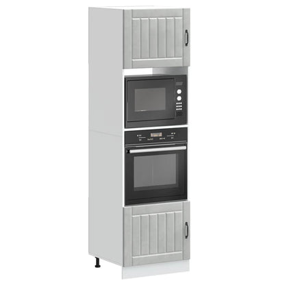 Kitchen Base Cabinet "Lucca" Engineered Wood Concrete Grey 1x oven cabinet 60 cm wide 207 cm high