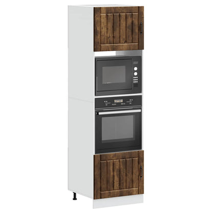 Kitchen Base Cabinet "Lucca" Engineered Wood Smoked Oak 1x oven cabinet 60 cm wide 207 cm high