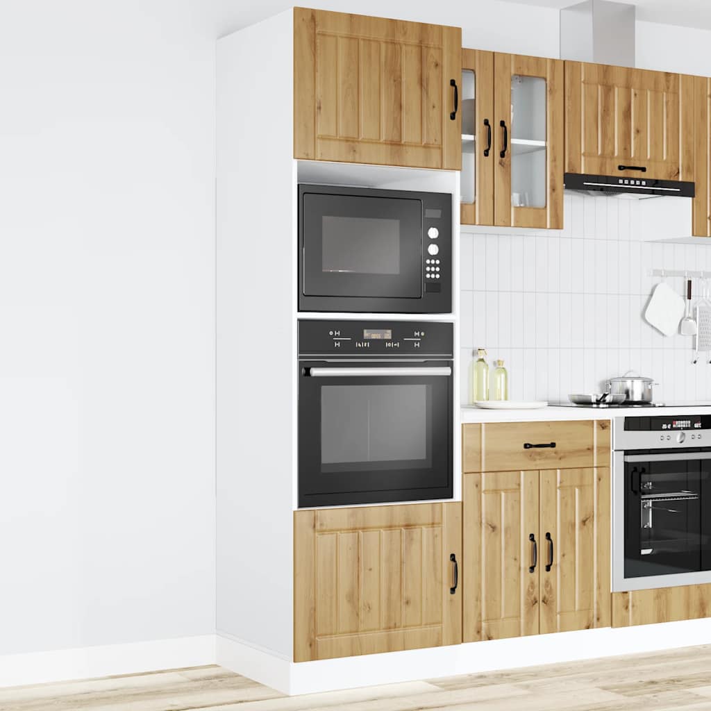 vidaXL Oven Cabinets 2 pcs Lucca Artisan Oak Engineered Wood 3