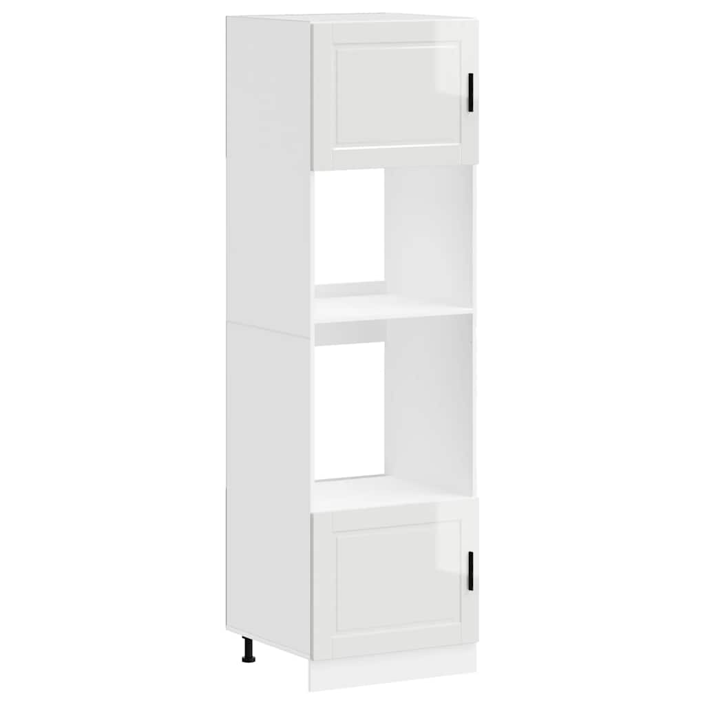 vidaXL Oven Cabinets 2 pcs Porto Gloss White Engineered Wood 2