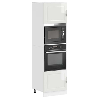 vidaXL Oven Cabinets 2 pcs Porto Gloss White Engineered Wood 1