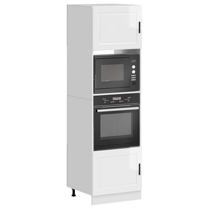 Kitchen Base Cabinet "Porto" Engineered Wood High gloss white 1x bottom cabinet (1 door 1 drawer) 30 cm wide 81.5 cm high–1x wall cabinet (1 door) 30 cm wide 100 cm high 1x oven cabinet 60 cm wide 207 cm high