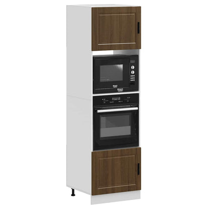Kitchen Base Cabinet "Porto" Engineered Wood Brown Oak 1x oven cabinet 60 cm wide 207 cm high
