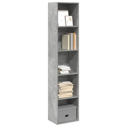 Bookcase 40x30x189 cm Engineered Wood Concrete grey