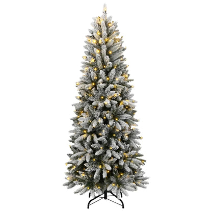 Artificial Christmas Tree White Green and White 180 cm with LEDs