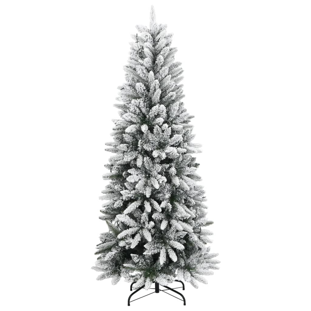 Artificial Christmas Tree White Green and White 180 cm with LEDs