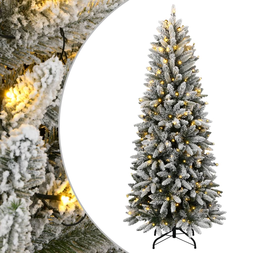 vidaXL Artificial Christmas Tree White Green and White 240 cm