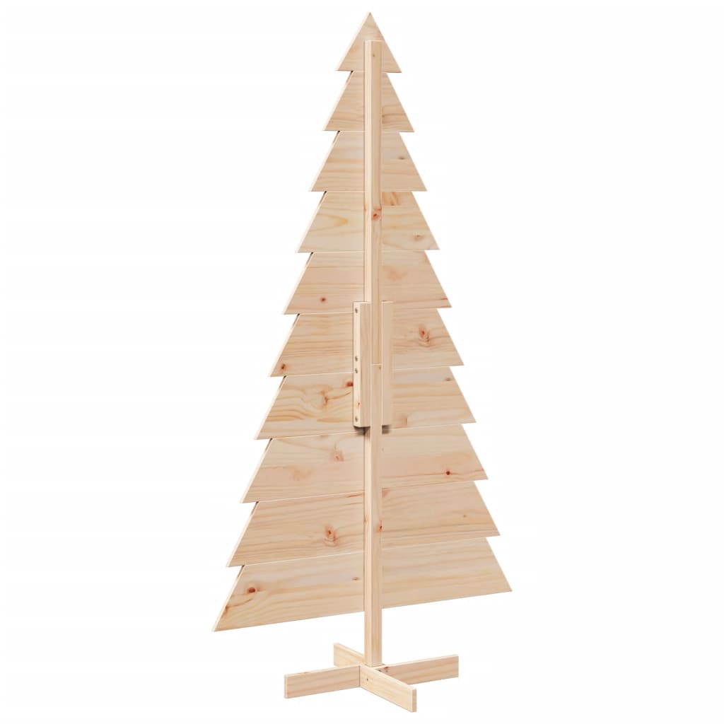Wooden Christmas Tree for Decoration Solid Wood Pine Natural 180 cm
