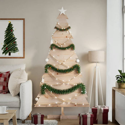 Wooden Christmas Tree for Decoration Solid Wood Pine Natural 180 cm
