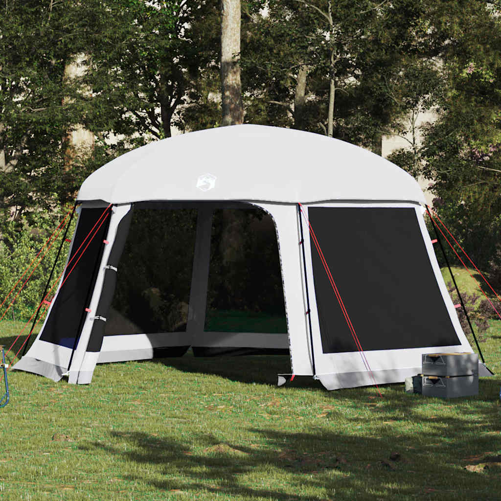 vidaXL Pool Tent with Removable Fly & Mesh Walls Grey 512x458 cm 1
