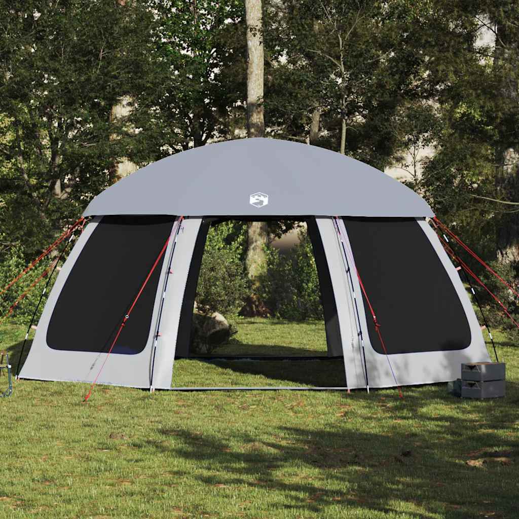 vidaXL Pool Tent with Removable Fly & Mesh Walls Grey 510x510 cm 4