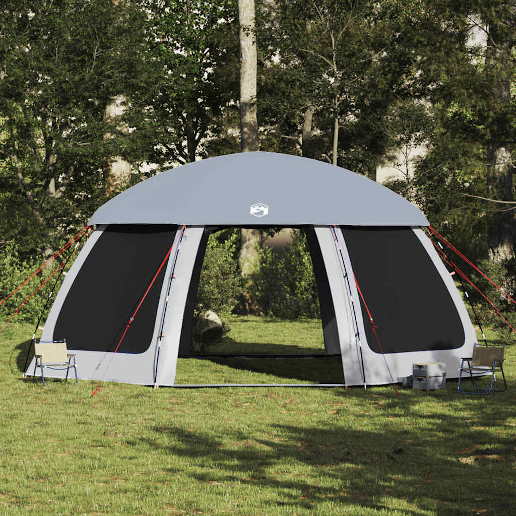 vidaXL Pool Tent with Removable Fly & Mesh Walls Grey 612x612 cm 4