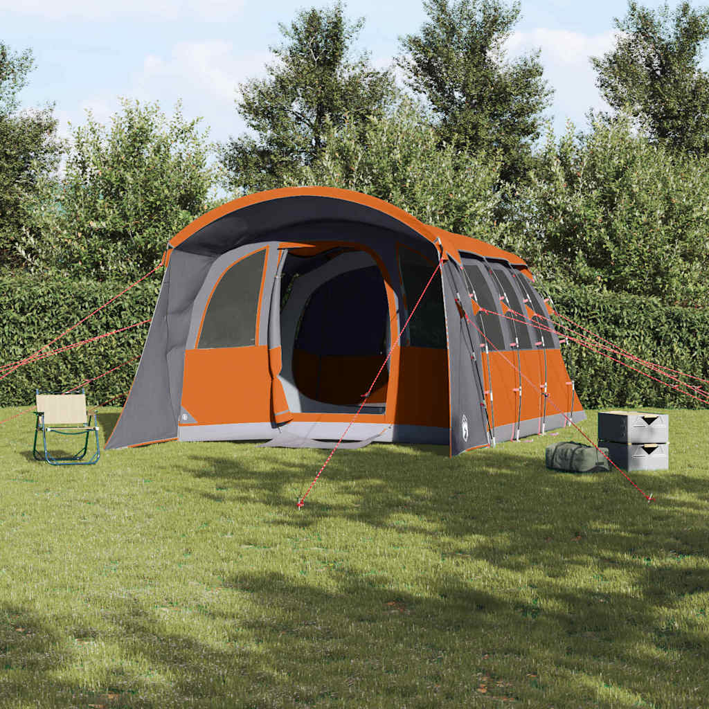 vidaXL Family Tent with Roof Grey and Orange 576 x 325 x 213 cm 1