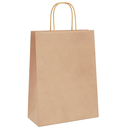 Paper Bags with Handles 250 pcs Width 26 cm Brown 35 cm 12 cm