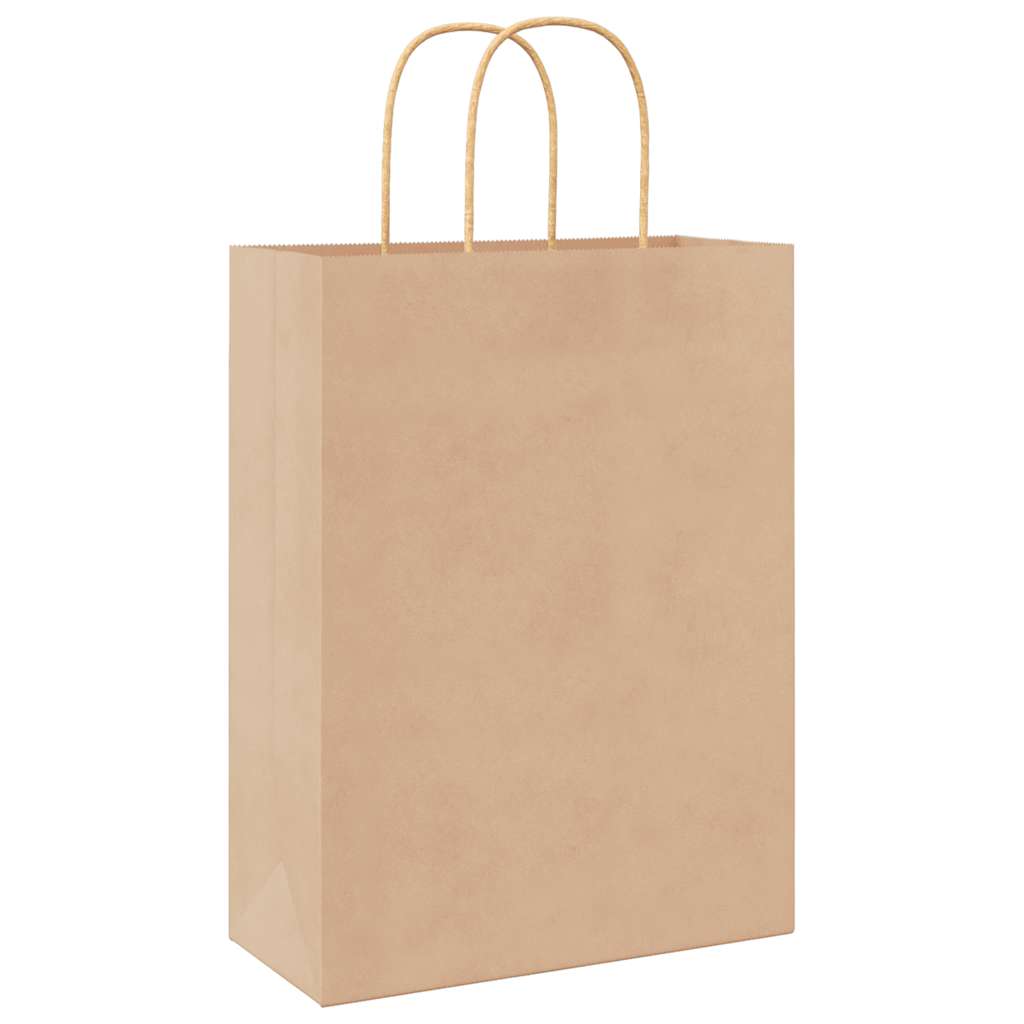 Paper Bags with Handles 250 pcs Width 26 cm Brown 35 cm 12 cm