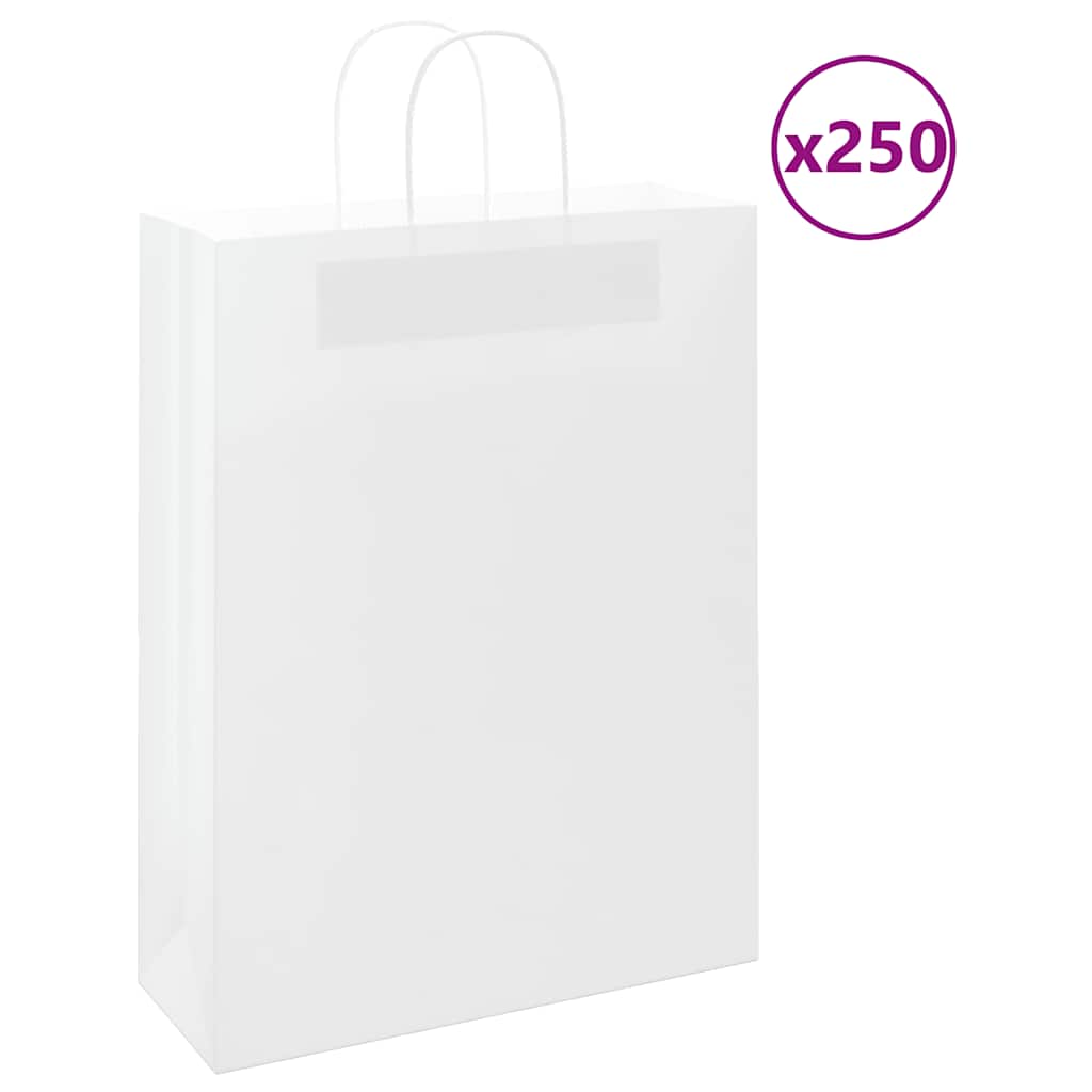 Paper Bags with Handles 250 pcs Width 32 cm White 42 cm 12 cm