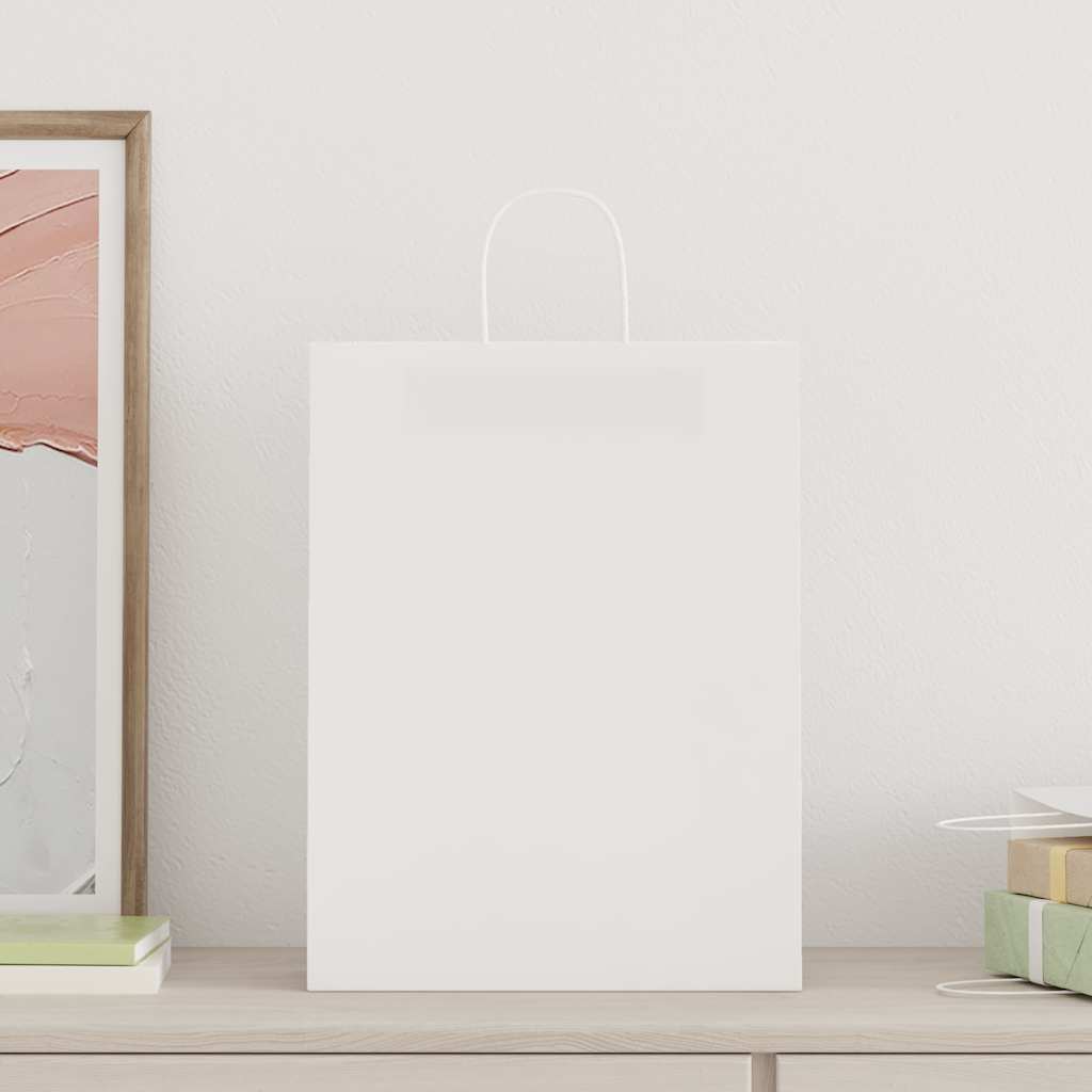 Paper Bags with Handles 250 pcs Width 32 cm White 42 cm 12 cm