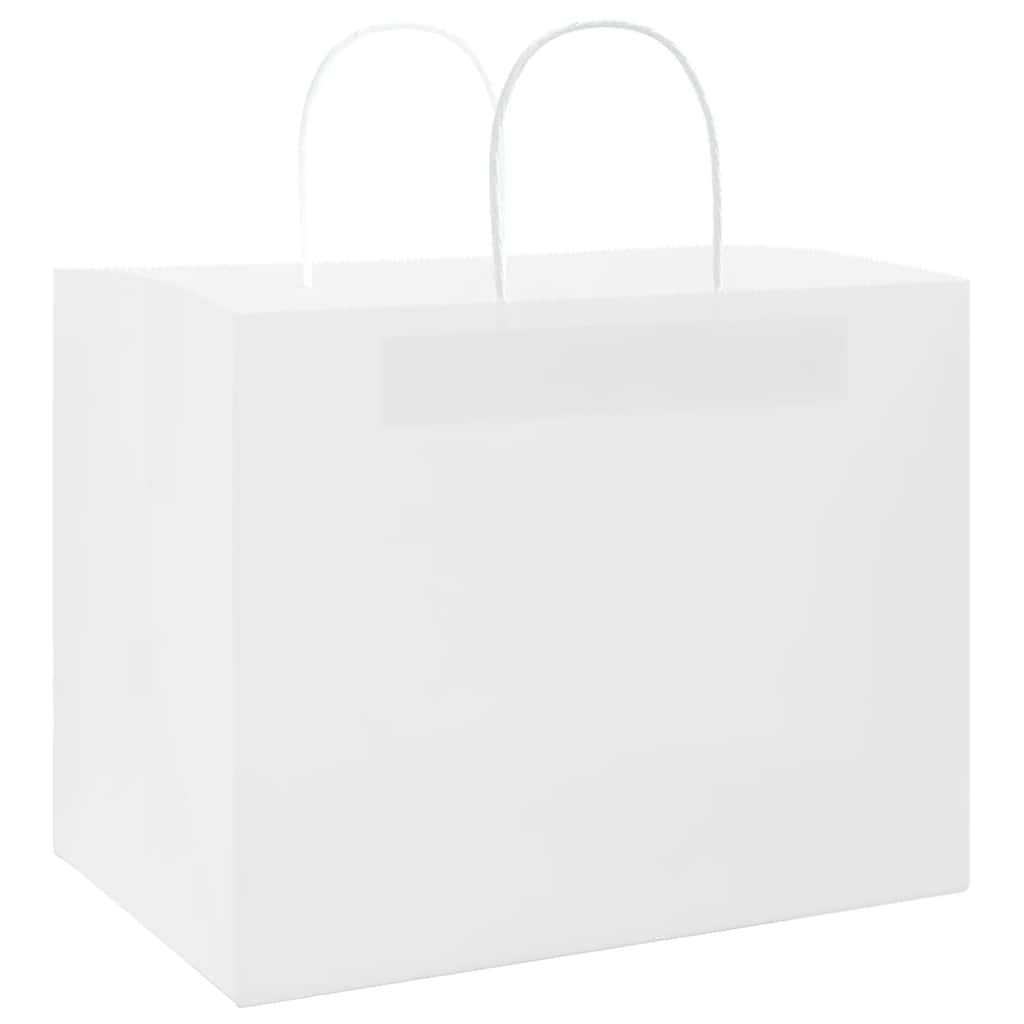 Paper Bags with Handles 250 pcs Width 32 cm White 24 cm 22 cm
