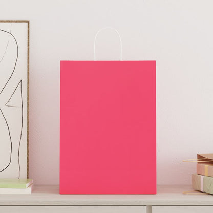 Paper Bags with Handles 250 pcs Width 32 cm Pink 44 cm 17 cm